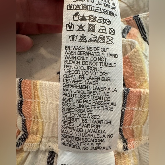 Billabong Elastic Waist Women’s Shorts Size XS cotton stripes excellent - Picture 7 of 11